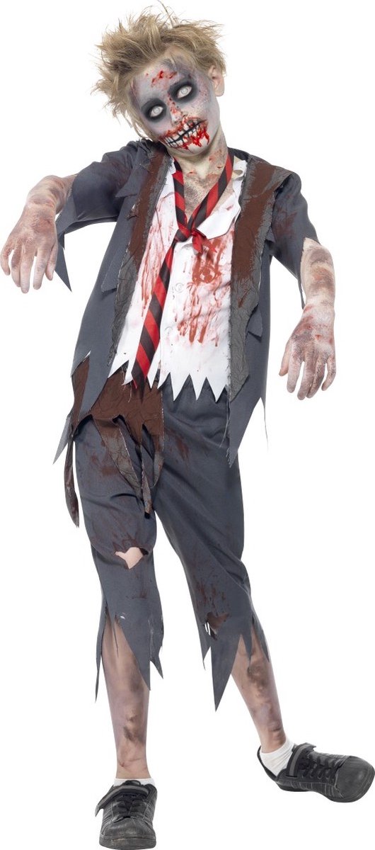 Verkleedkostuum Zombie scholier voor jongens Halloween outfit - Kinderkostuums - 122/134