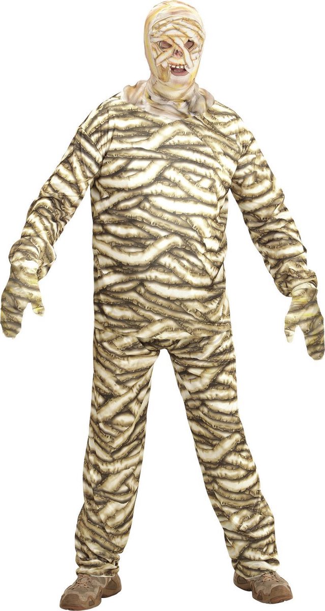 Widmann - Mummie Kostuum - Afschuwelijke Mummy - Man - wit / beige - Small - Halloween - Verkleedkleding