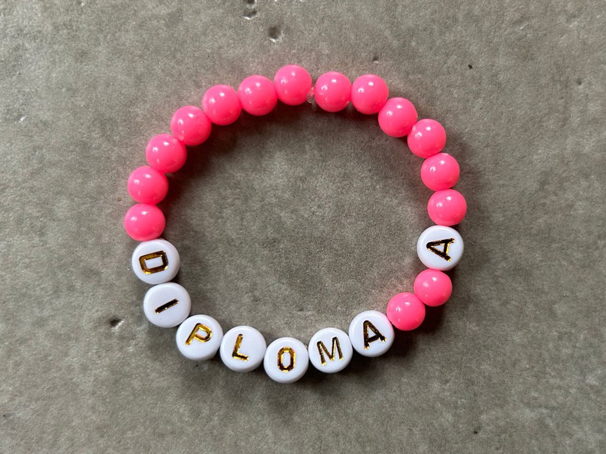 Zwemdiploma cadeautje - Zwemdiploma Armbandje - uni Roze - Diploma B - Diploma gehaald - cadeautje - meisjes