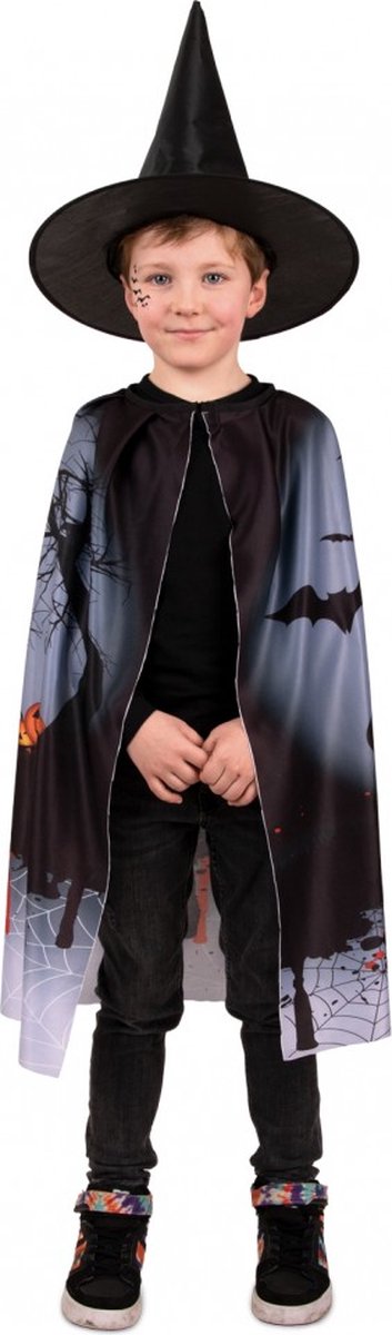 Halloween Cape Bloody Met Hoed Kinderen - Halloween Cape - Halloween Kostuum Kinderen - Halloween Kinderen - One Size