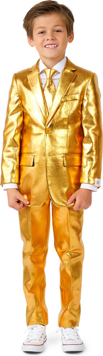 OppoSuits BOYS Groovy Gold - Jongens Pak - Gouden Pak - Goud - Maat EU 98/104