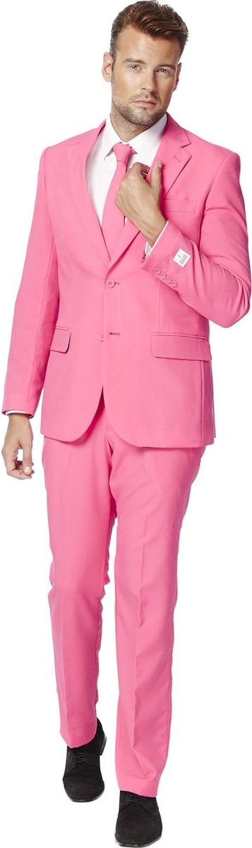 OppoSuits Mr. Pink - Heren Pak - Casual Effen Gekleurd - Roze - Maat EU 46