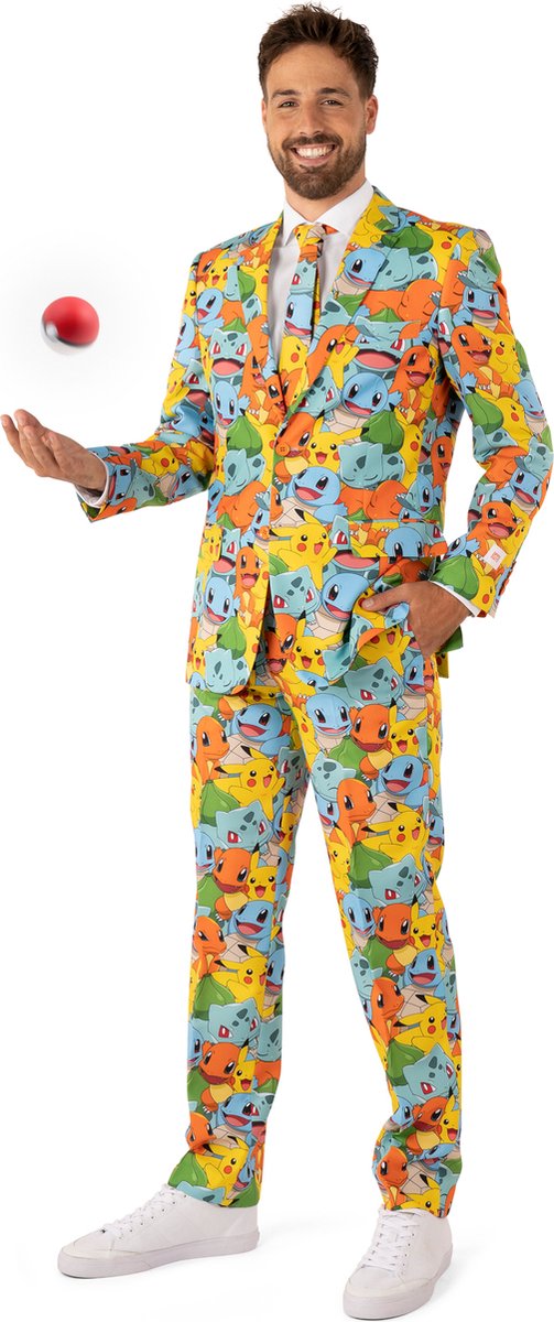 OppoSuits Pokémon™ - Heren Pak - Pokemon Nintendo Kostuum - Gekleurd - Maat EU 52