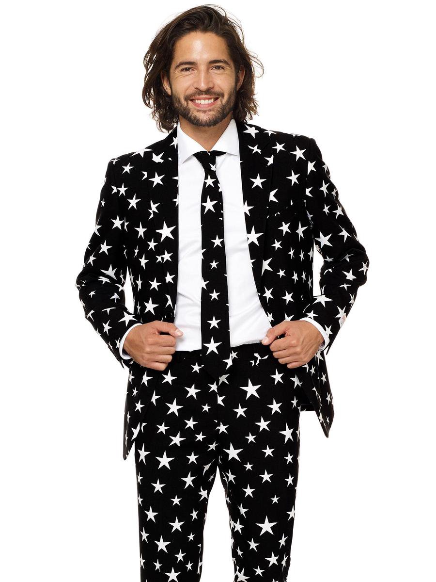 OppoSuits Starstruck - Mannen Kostuum - Zwart - Feest - Maat 50