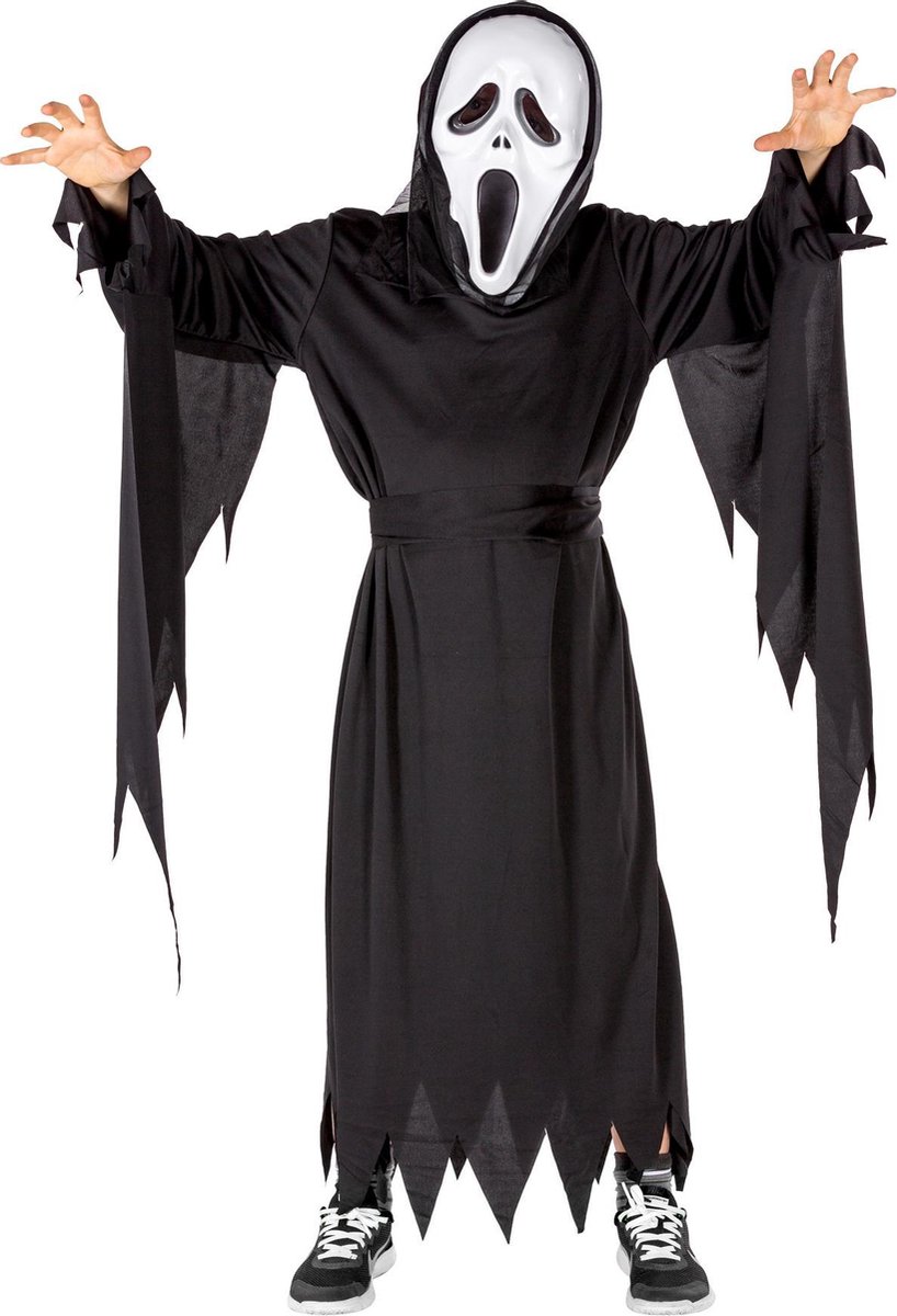 dressforfun - jongenskostuum angst Halloween 128 (8-10y) - verkleedkleding kostuum halloween verkleden feestkleding carnavalskleding carnaval feestkledij partykleding - 300109