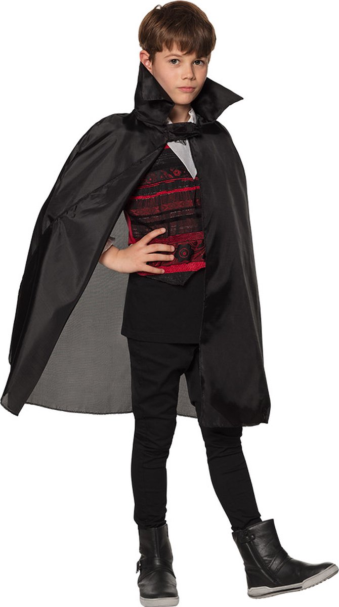 Boland - Kindercape Nightfall - Zwart - One size - Kinderen - Vampier - Halloween en Horror