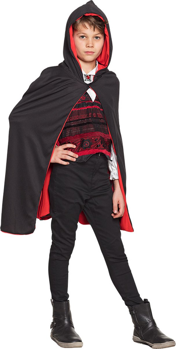 Boland - Kindercape Twilight zwart/rood - Zwart - One size - Kinderen - Vampier - Halloween - Horror - Vampier