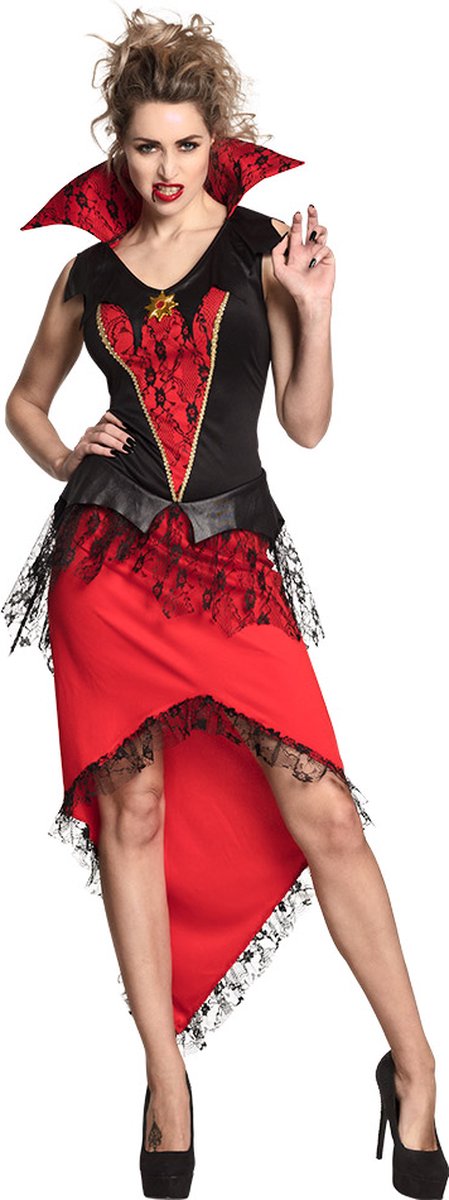 Boland - Kostuum Bloodthirsty queen (44/46 - in kledingzak) - Multi - L - Volwassenen - Vampier - Halloween verkleedkleding - Vampier