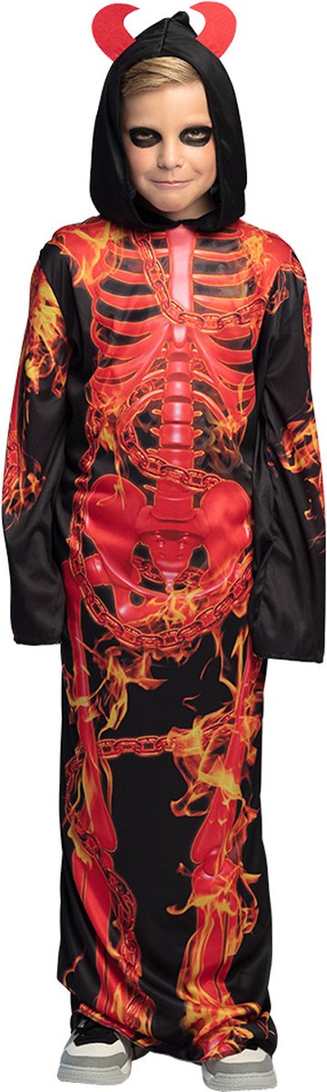 Boland - Kostuum Hellfire skeleton (10-12 jr) - Multi - 10-12 jaar - Kinderen - Duivel - Halloween verkleedkleding - Horror - Duivel - Skelet