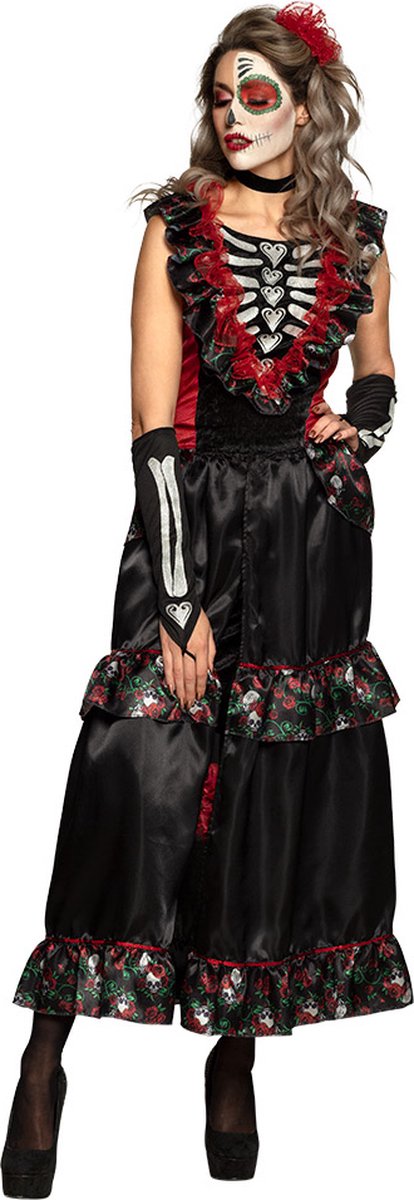 Boland - Kostuum La Muerte (44/46) - Multi - L - Volwassenen - Day of the dead - Halloween verkleedkleding - Day of the dead