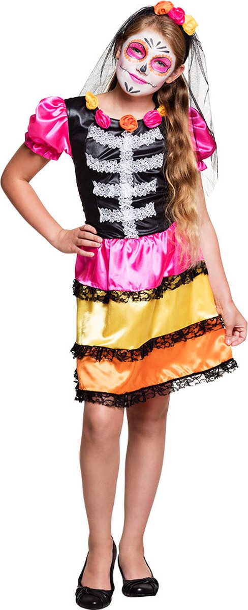 Boland - Kostuum Niña Calavera (10-12 jr) - Multi - 10-12 jaar - Kinderen - Day of the dead - Halloween verkleedkleding - Day of the dead