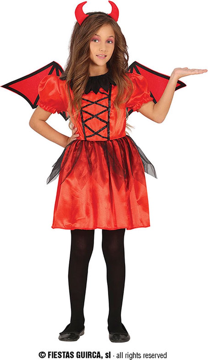 Fiestas Guirca - Bad devil meisjes (5-6 jaar) - Halloween Kostuum voor kinderen - Halloween - Halloween kostuum meisjes