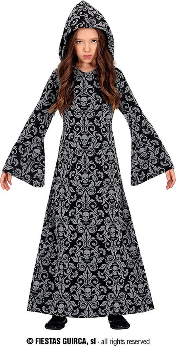 Fiestas Guirca - Black hooded witch meisjes (10-12 jaar) - Halloween Kostuum voor kinderen - Halloween - Halloween kostuum meisjes