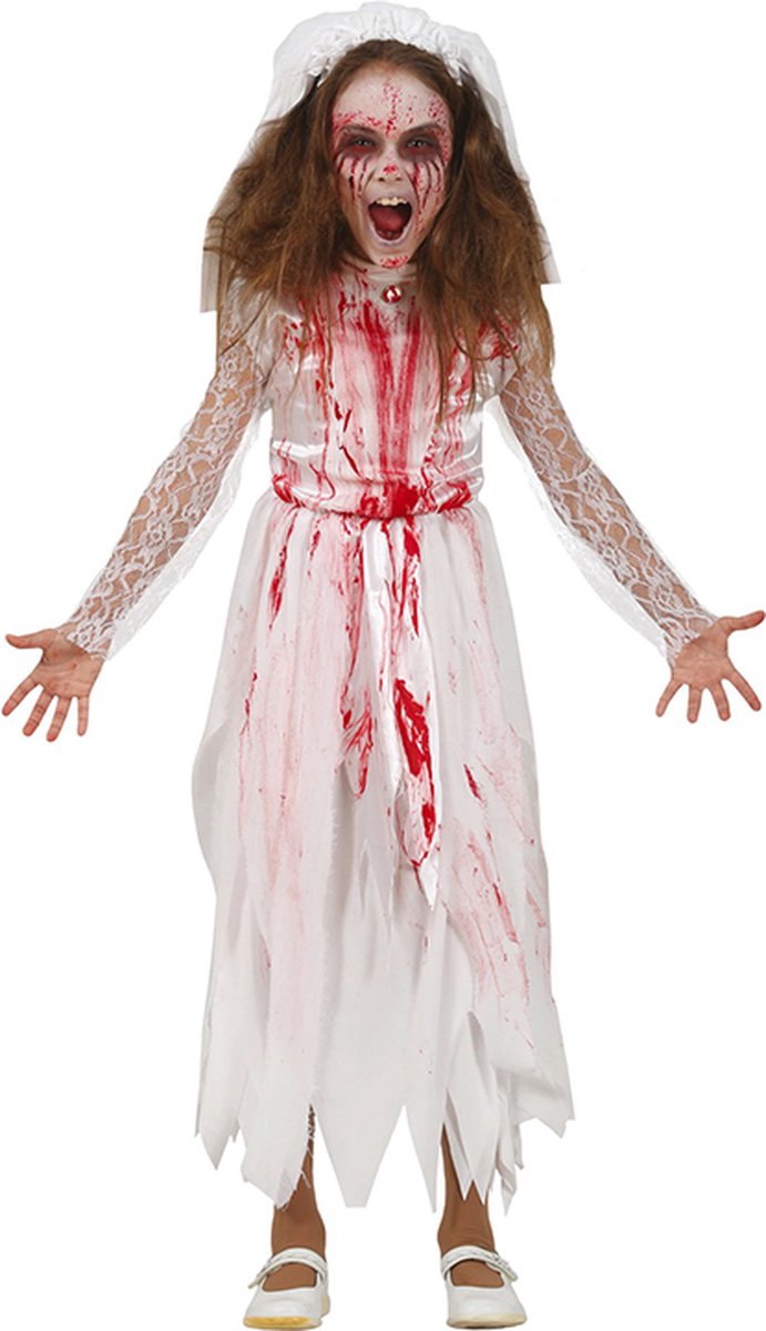 Fiestas Guirca - Bloody Wife (5-6 jaar) - Halloween Kostuum voor kinderen - Halloween - Halloween kostuum meisjes