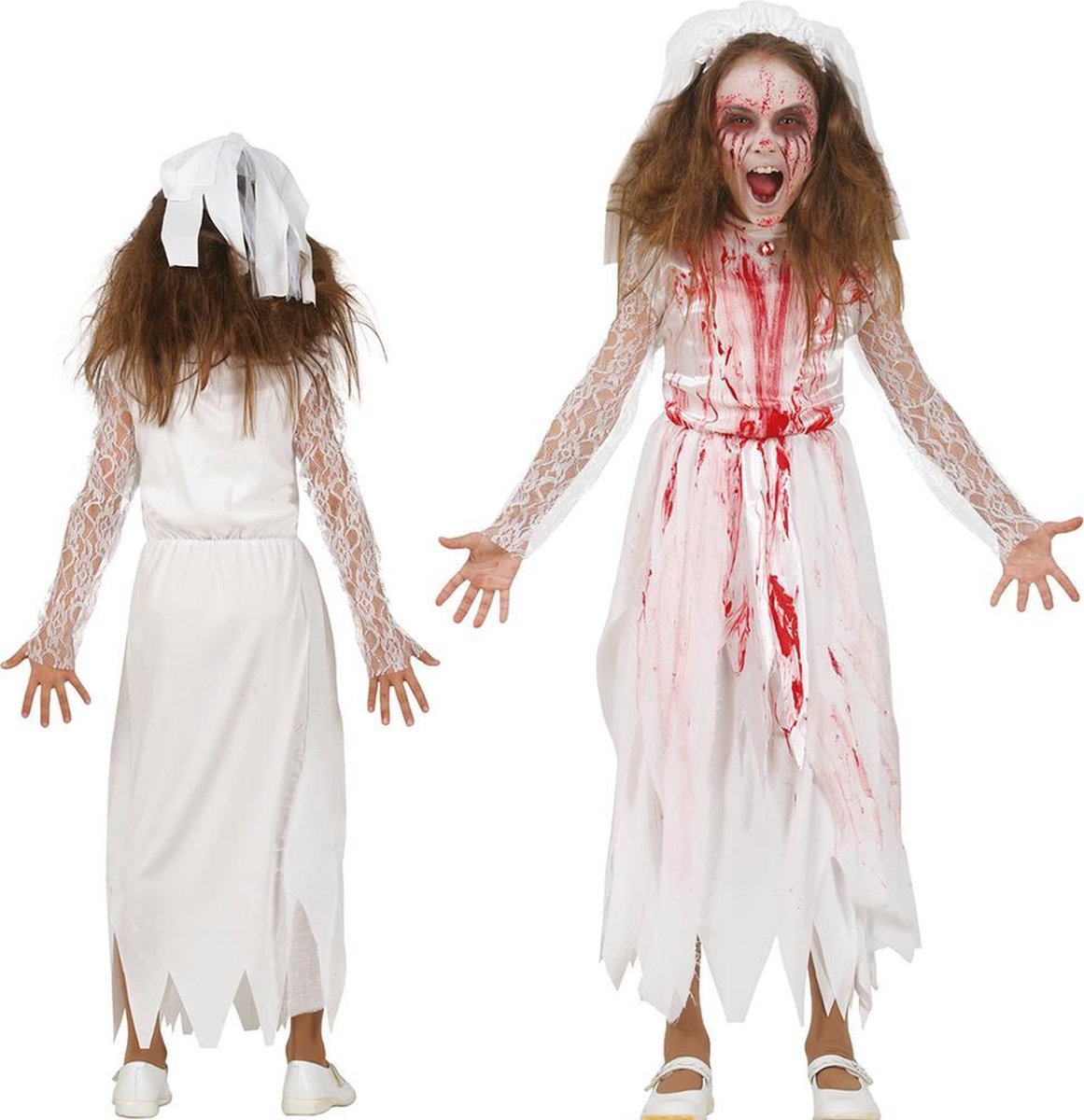 Fiestas Guirca - Bloody Wife (7-9 jaar) - Halloween Kostuum voor kinderen - Halloween - Halloween kostuum meisjes