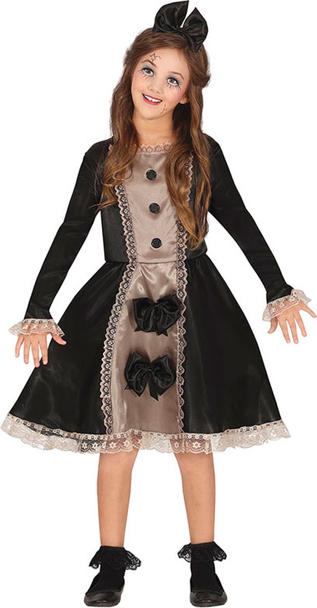 Fiestas Guirca - Dark Doll meisjes (10-12 jaar) - Halloween Kostuum voor kinderen - Halloween - Halloween kostuum meisjes