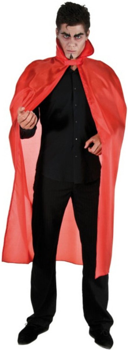 Halloween Dracula cape - voor volwassenen - rood - L127 cm