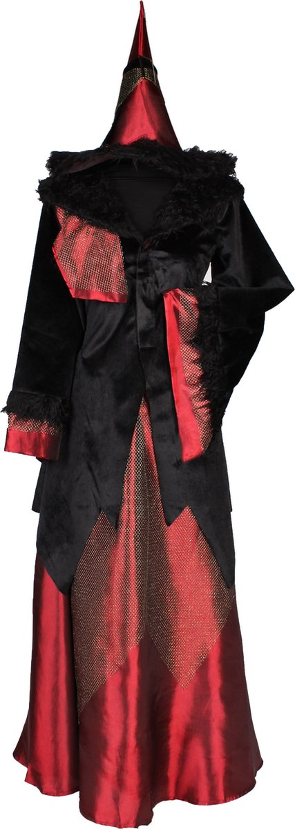 Heksenjurk Angelfire zwart-rood - XS/S - Halloween jurk heks