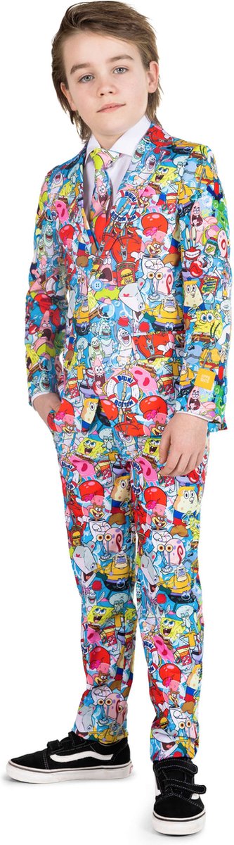 OppoSuits Kids SpongeBob™ Frenzy - Jongens Pak - Nickelodeon Pak - Meerkleurig - Maat: EU 110/116 - 6 Jaar