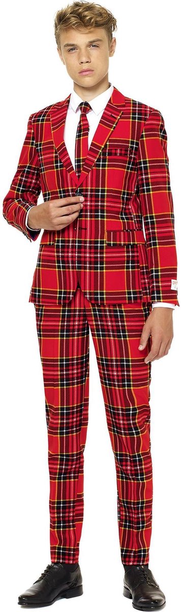 OppoSuits The Lumberjack - Jongens Kostuum - Rood - Kerst - Maat 146/152