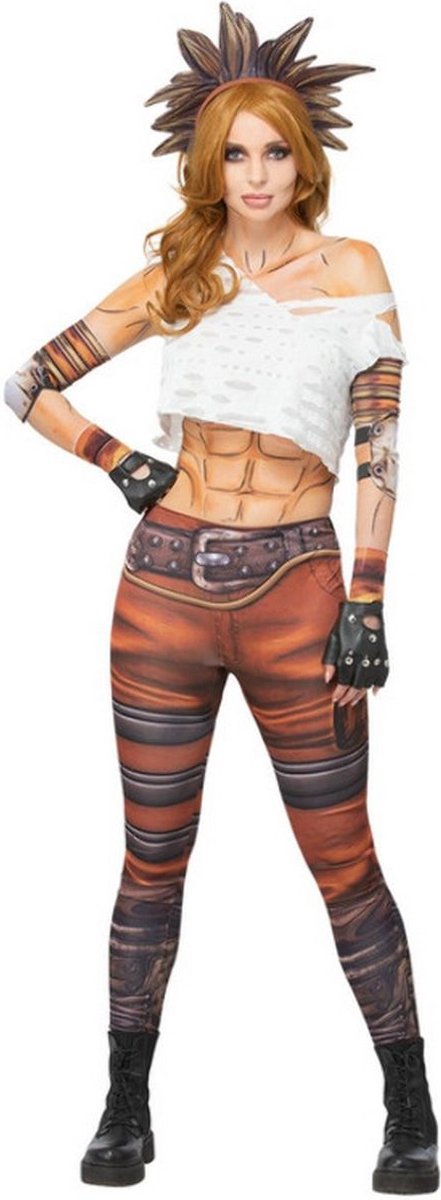 Smiffy's - Bandiet Borderlands Psycho - Vrouw - Bruin, Wit / Beige - Medium - Halloween - Verkleedkleding