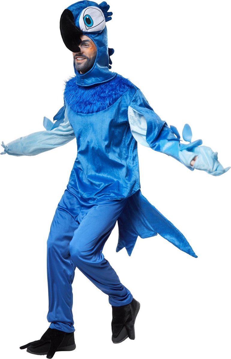 dressforfun - Prachtige blauwe ara L - verkleedkleding kostuum halloween verkleden feestkleding carnavalskleding carnaval feestkledij partykleding - 302510