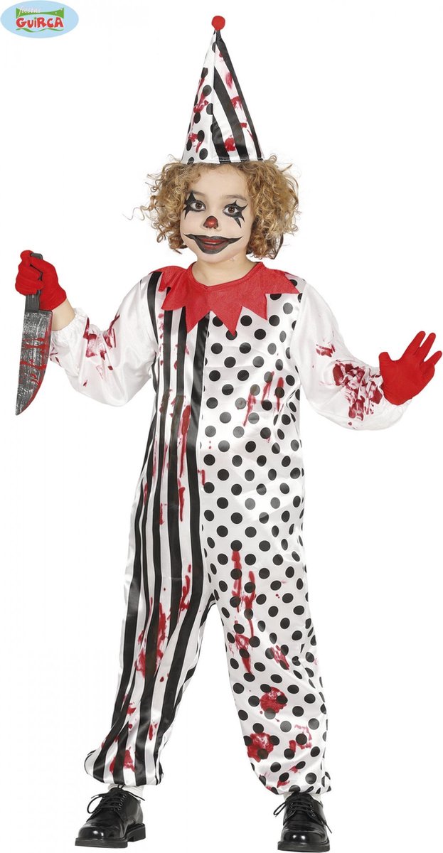 Fiestas Guirca Verkleedpak Zombie Clown Junior Wit Maat 122/134