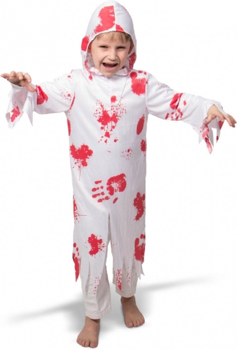 Halloween - Spookje met bloed kostuum/jumpsuit voor kinderen - Halloween verkleedkleding voor kinderen 98/116