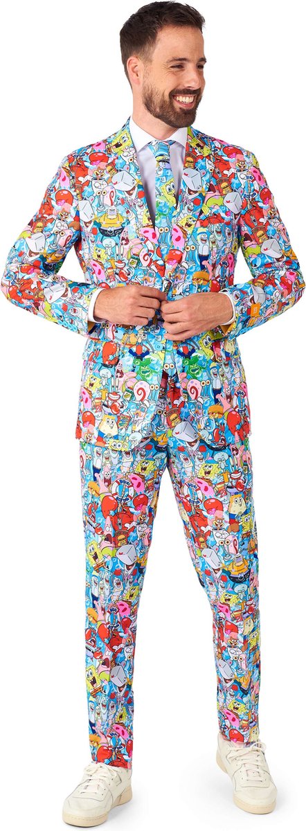 OppoSuits SpongeBob™ Frenzy - Heren Pak - Nickelodeon Spongebob Bikinibroek Outfit - Meerkleurig - Maat: EU 50