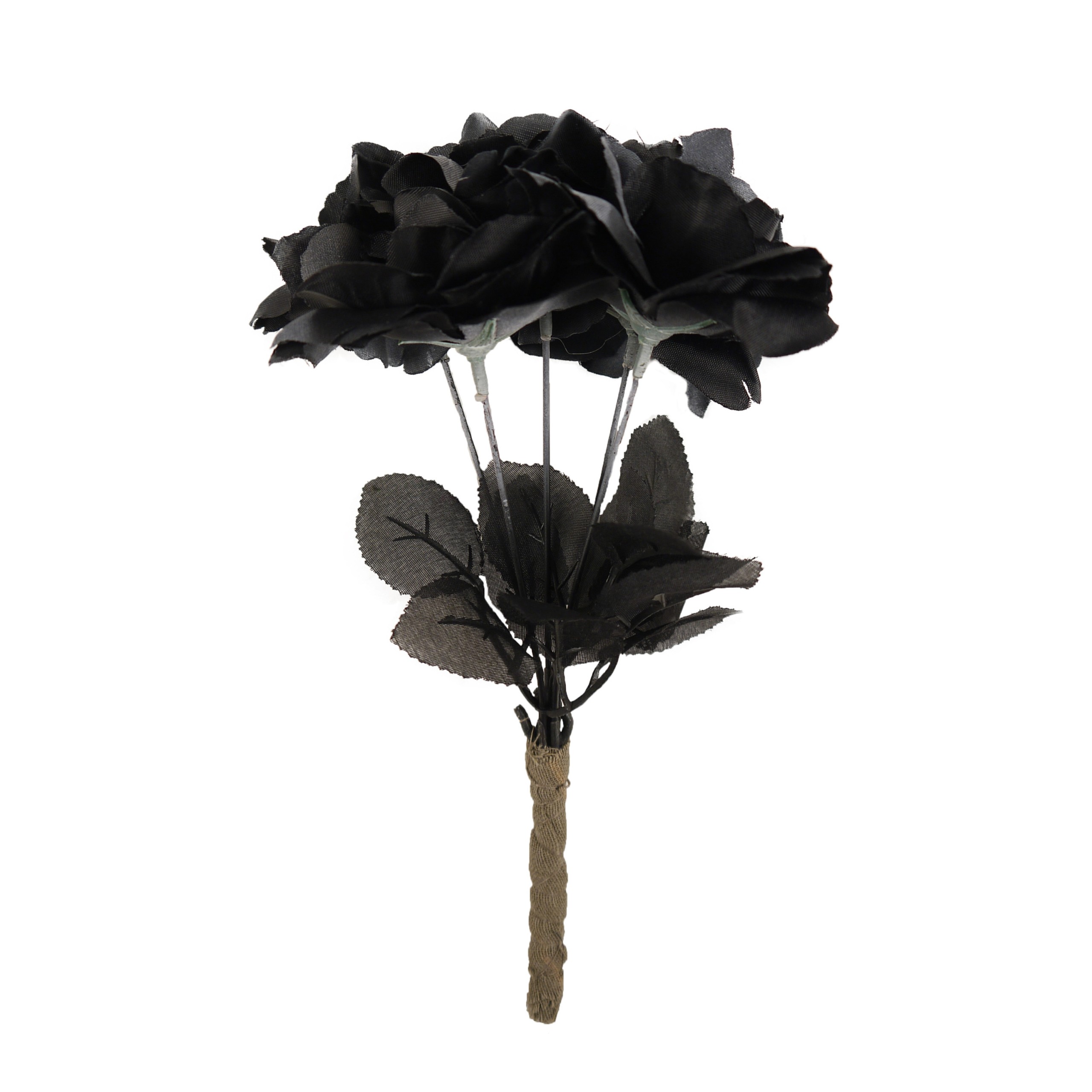 Halloween accessoires rozen/bloemen boeket - zwarte rozen - 35 cm -