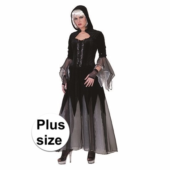 Halloween grote maat verkleed jurk vampier zwart 44-46 (2XL/3XL) -