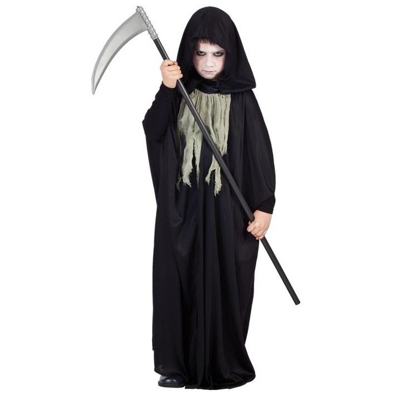 Halloween zwarte cape kinderen 10-12 jaar -