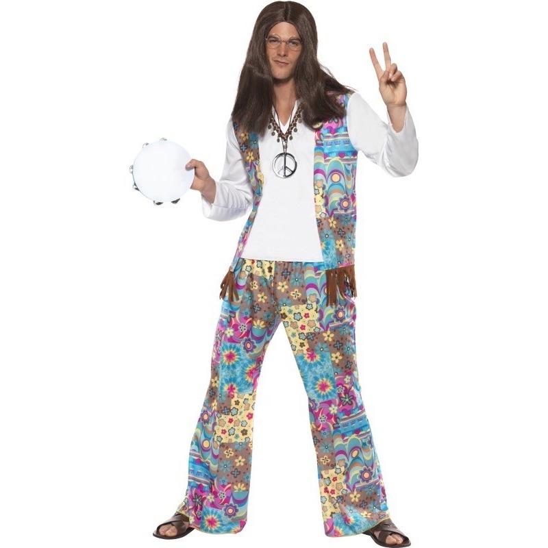 Jaren 60 hippie verkleedkleding voor heren