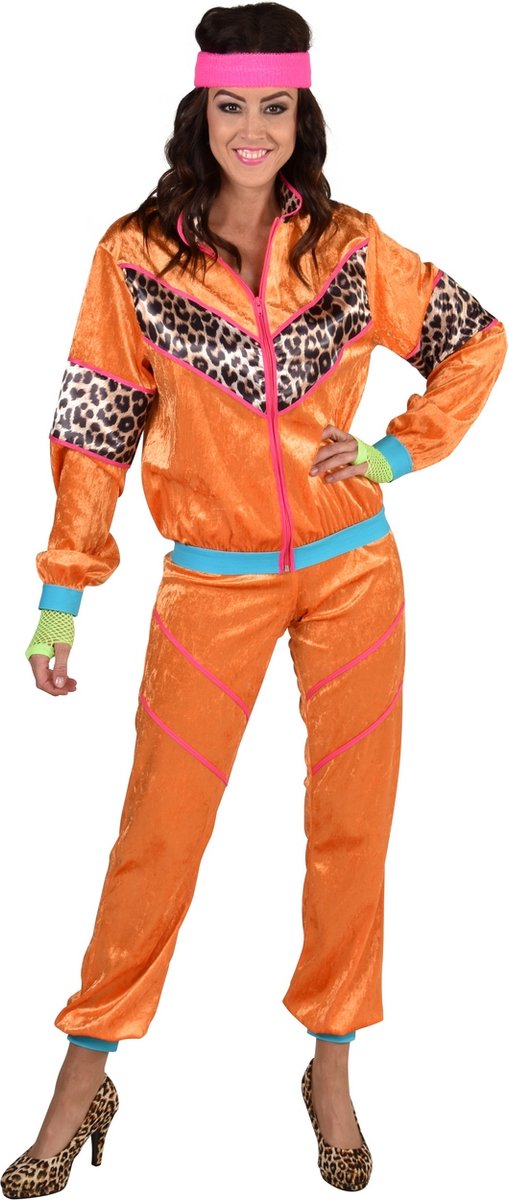 Magic By Freddy's - Jaren 80 & 90 Kostuum - Jaren 80 Wild Van Oranje - Vrouw - Oranje - XXL - Carnavalskleding - Verkleedkleding