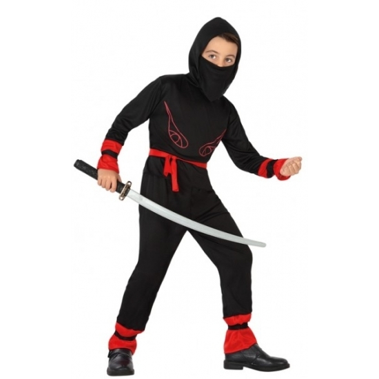 Ninja pak kind zwart 140 (10-12 jaar) -