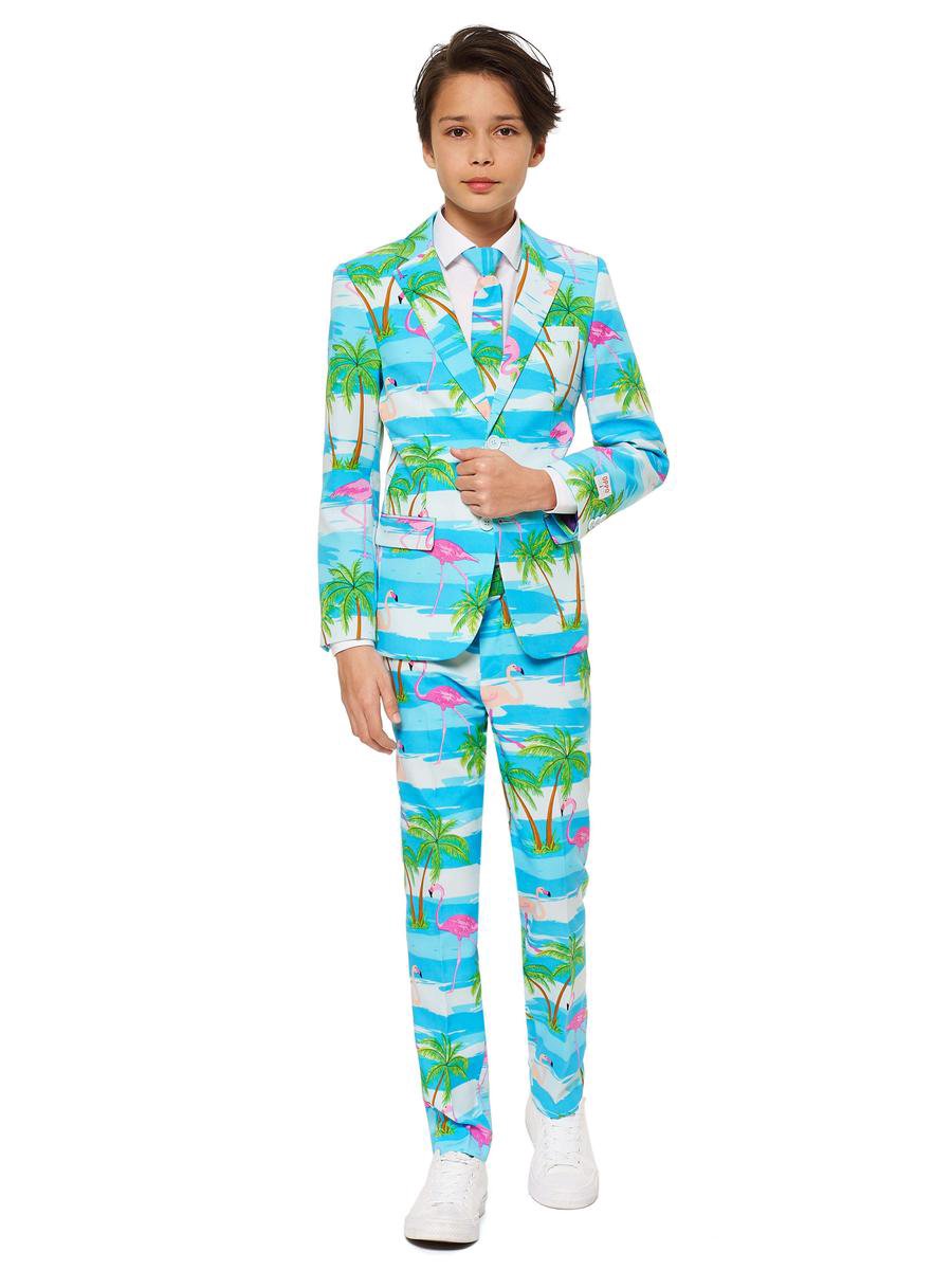 OppoSuits Flaminguy - Jongens Kostuum - Gekleurd - Carnaval - Maat 134/140