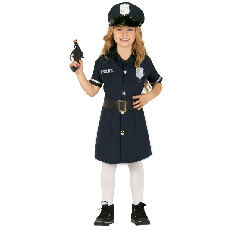 Politie agent uniform jurkje voor meisjes 10-12 jaar (140-152) -