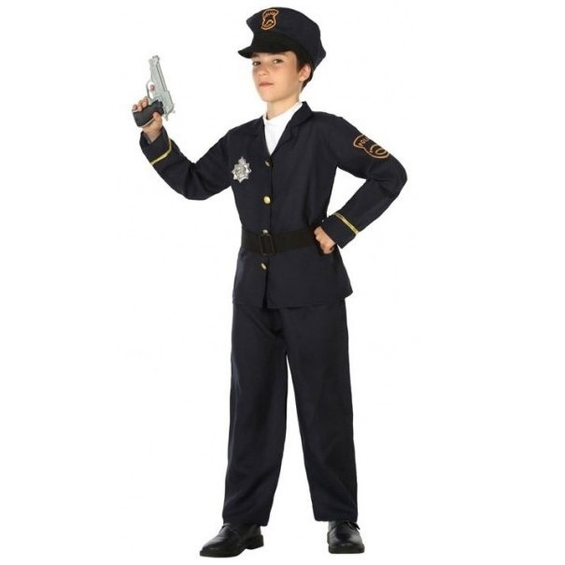 Politie agent uniform kostuum voor jongens 116 (5-6 jaar) -