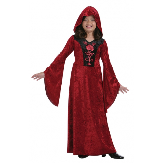 Rood Halloween vampier kostuum voor meisjes 116 - 4-6 jr -