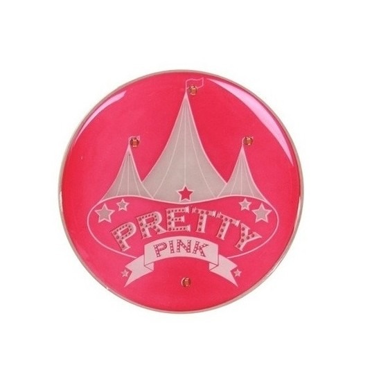 Roze button met licht Pretty Pink -