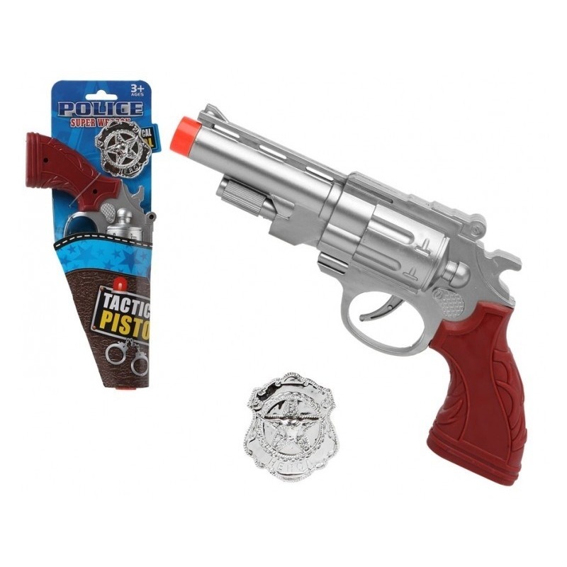 Speelgoed pistool politie zilver 27 cm -