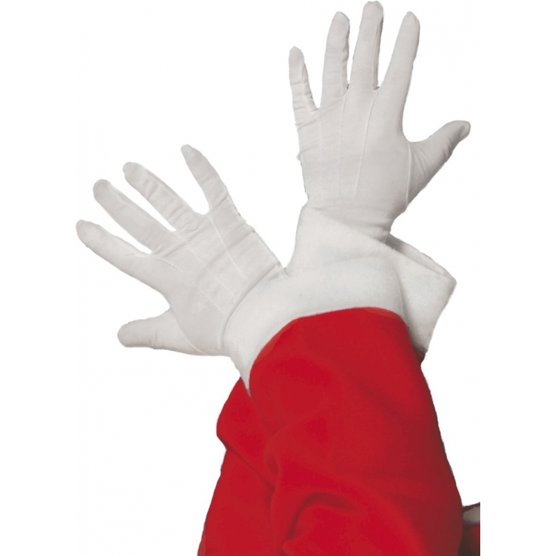 Witte Sinterklaas handschoenen kort -