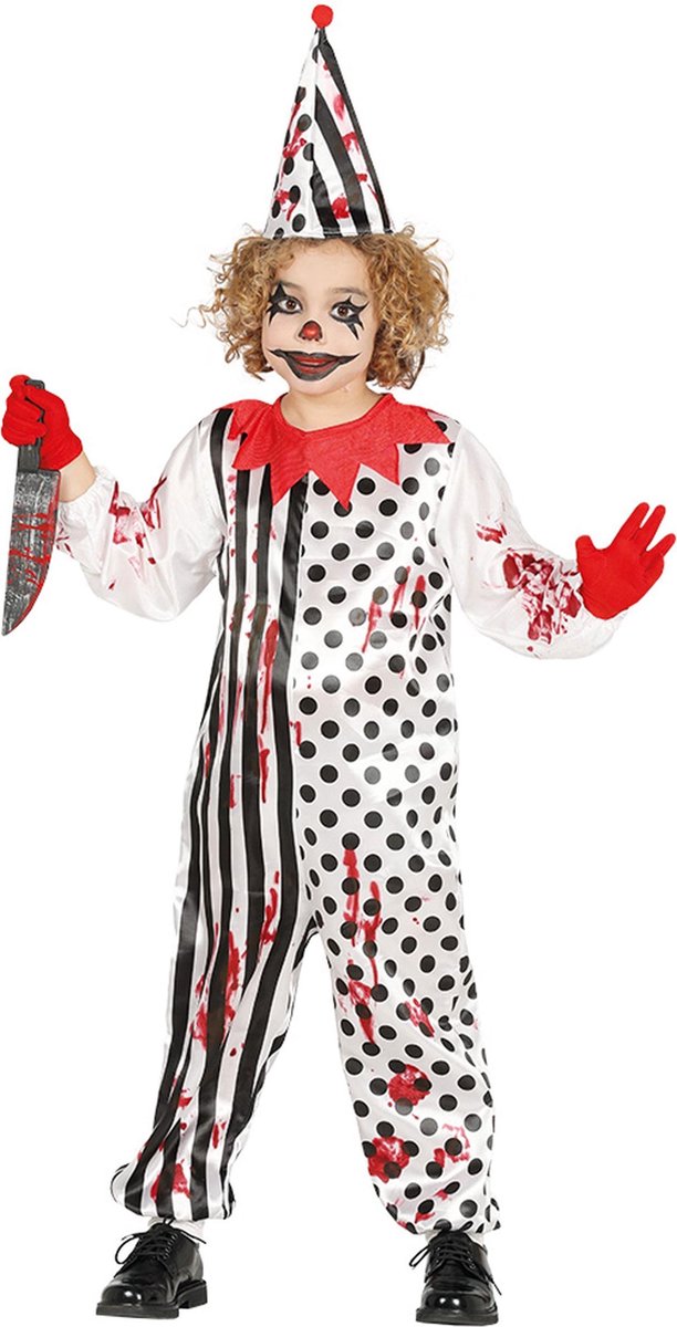 Fiestas Guirca Verkleedpak Zombie Clown Junior Wit Maat 140/148