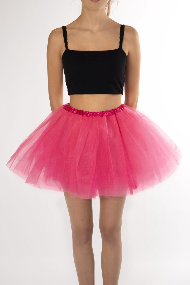 KIMU® Tutu Roze Tule Rokje - Maat 110 116 122 128 134 140 - Neon Petticoat Rok Kind - Ballet Pakje Meisje Eenhoorn Danseres Carnaval Carnavalspak