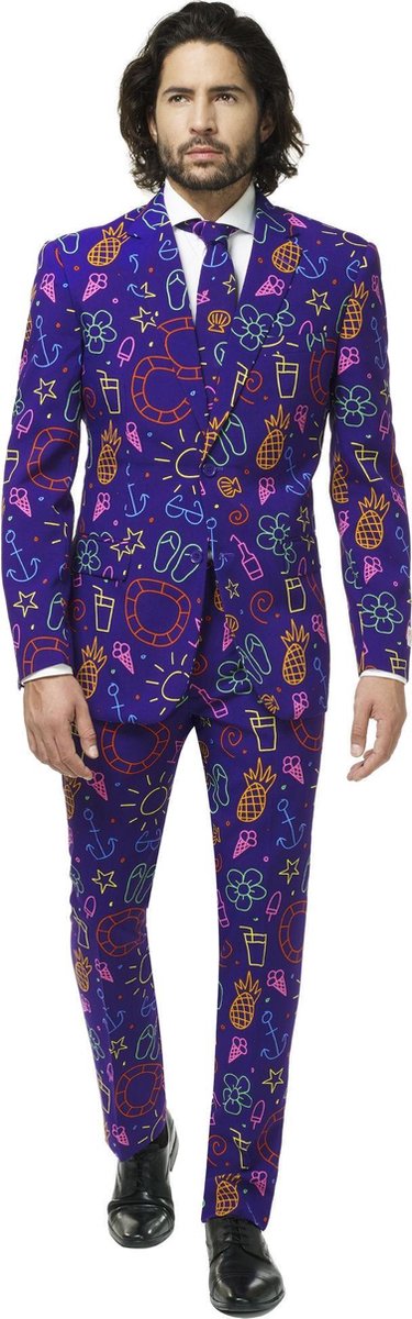 OppoSuits Doodle Dude - Mannen Kostuum - Gekleurd - Feest - Maat 54