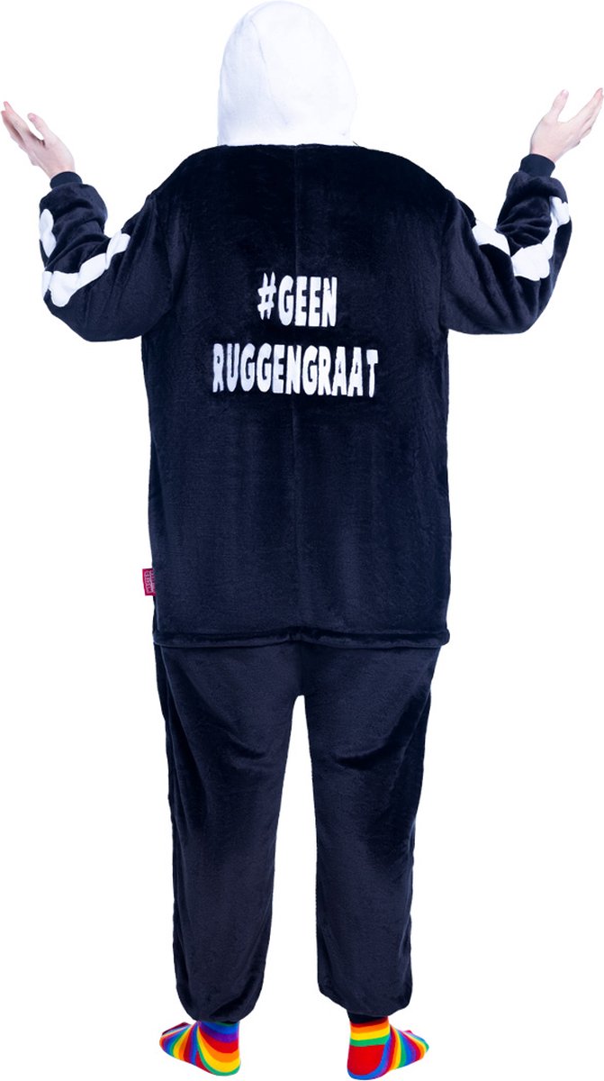 Skelet onesie - dieren onesie - halloween verkleedkleding - carnavalskleding - Carnaval kostuum - dames - heren - volwassenen - #GEENRUGGENGRAAT - maat XS/S