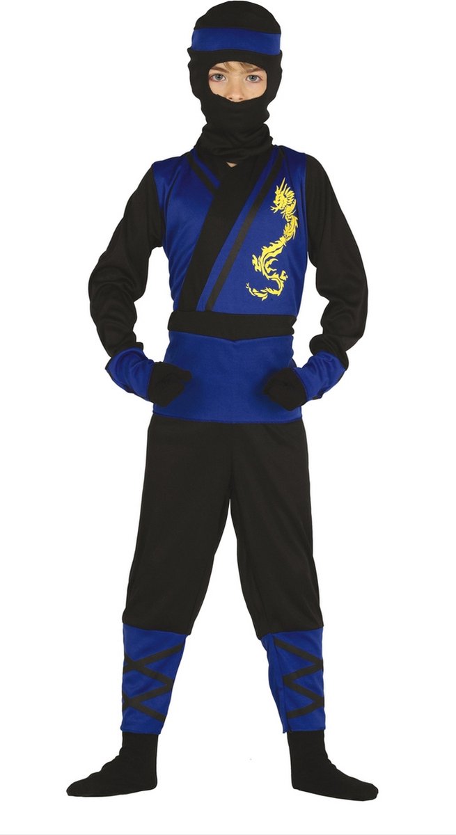 Fiestas Guirca - Kostuum Blue Ninja child 10-12 jaar - Carnavalskleding - Carnaval - carnavalskleding meisjes - carnavalskleding kinderen - Carnavalskleding - Carnaval - carnavalskleding jongens - carnavalskleding kinderen