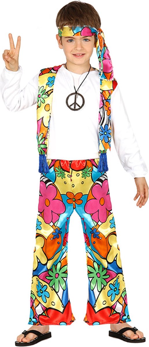 Fiestas Guirca Verkleedpak Hippie Junior Wit Maat 110/116