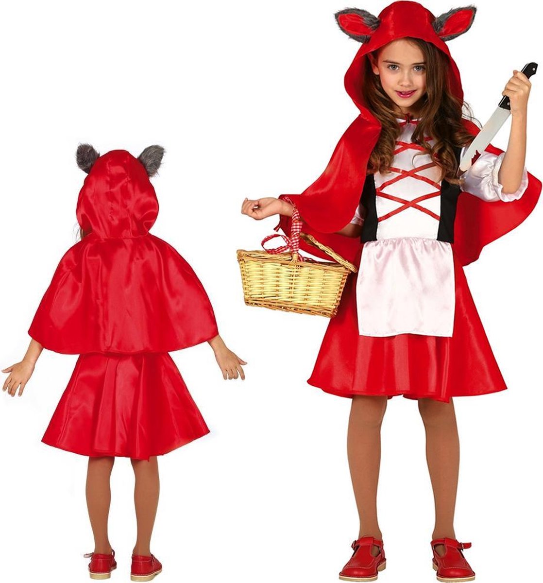 Fiestas Guirca - Wolf Riding Hood meisje (7-9 jaar) - Carnaval Kostuum voor kinderen - Carnaval - Halloween kostuum meisjes - Carnavalskleding - Carnaval - carnavalskleding meisjes - carnavalskleding kinderen