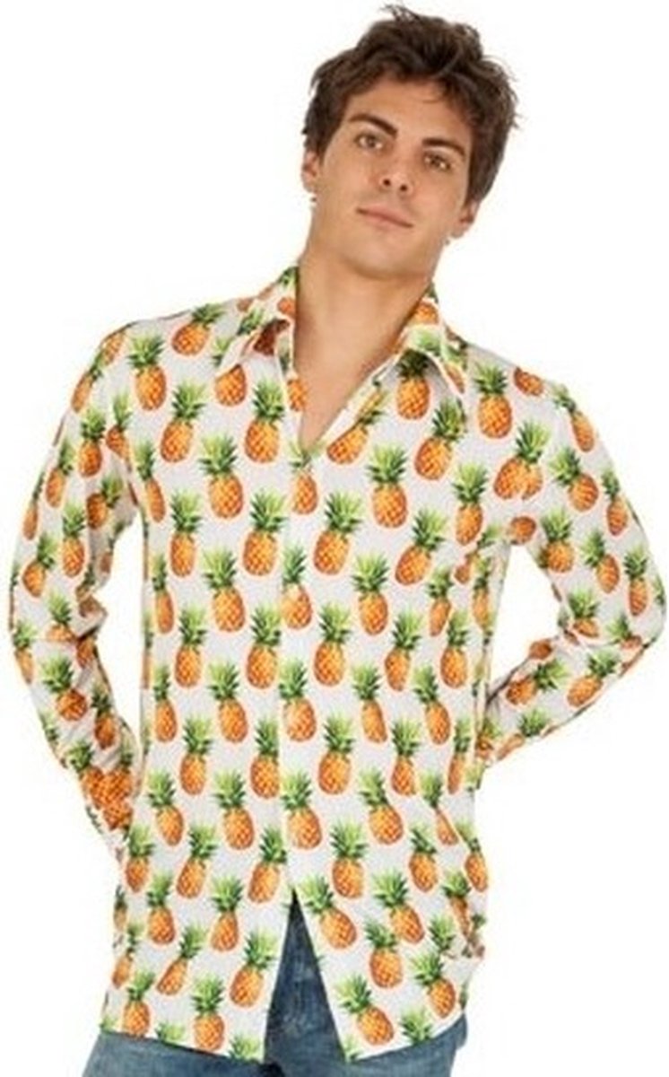 Foute Hawaii blouse ananas verkleed shirt/kostuum voor heren - Carnavalskleding verkleedoutfit M